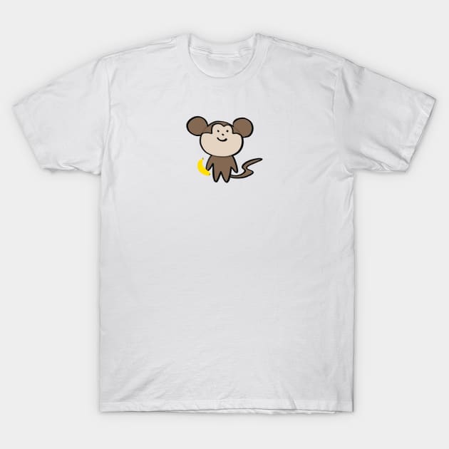 Cute monkey with banana T-Shirt by ballooonfish